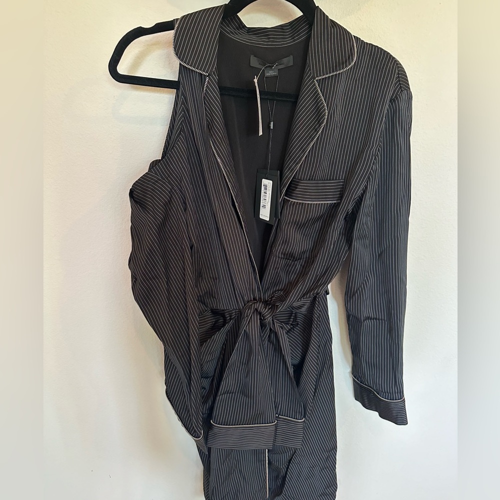 Alexander Wang striped cut out wrap dress